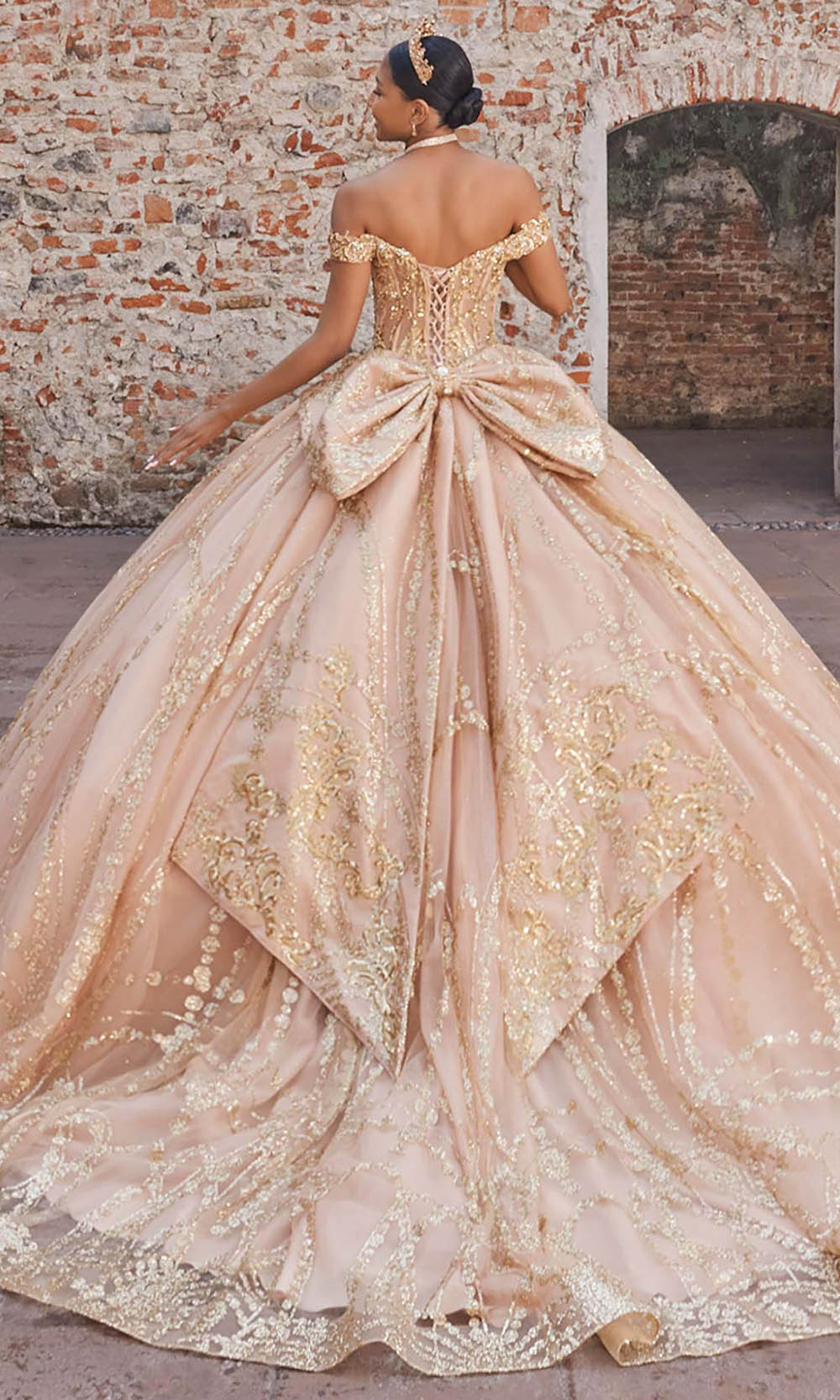 Vizcaya by Mori Lee 89557 - Sheer Corset Off Shoulder Quince Gown Ball Gowns