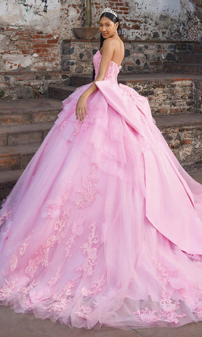 Vizcaya by Mori Lee 89558 - Long Puff Sleeve Floral Ballgown with Bow Ball Gowns