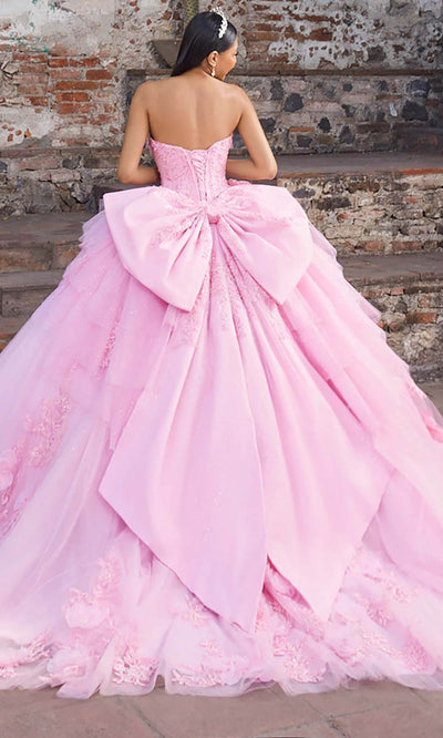 Vizcaya by Mori Lee 89558 - Long Puff Sleeve Floral Ballgown with Bow Ball Gowns