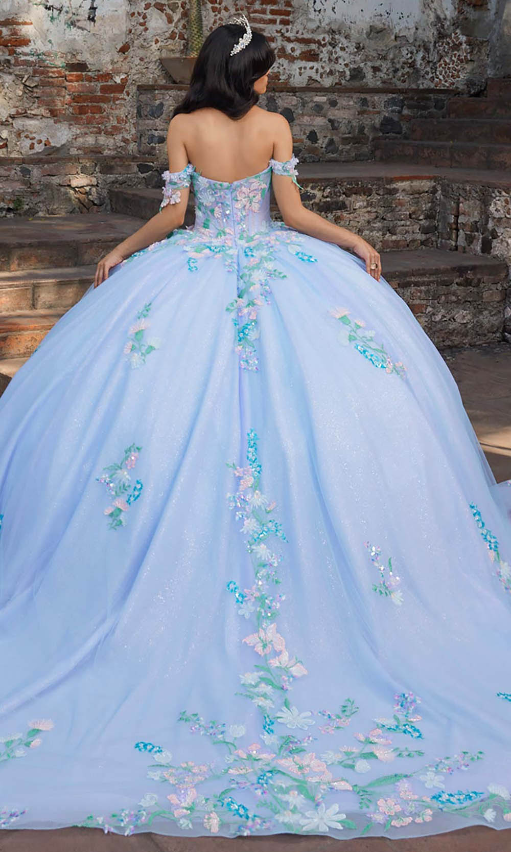 Vizcaya by Mori Lee 89560 - Floral Embellished Sweetheart Basque Gown Ball Gowns