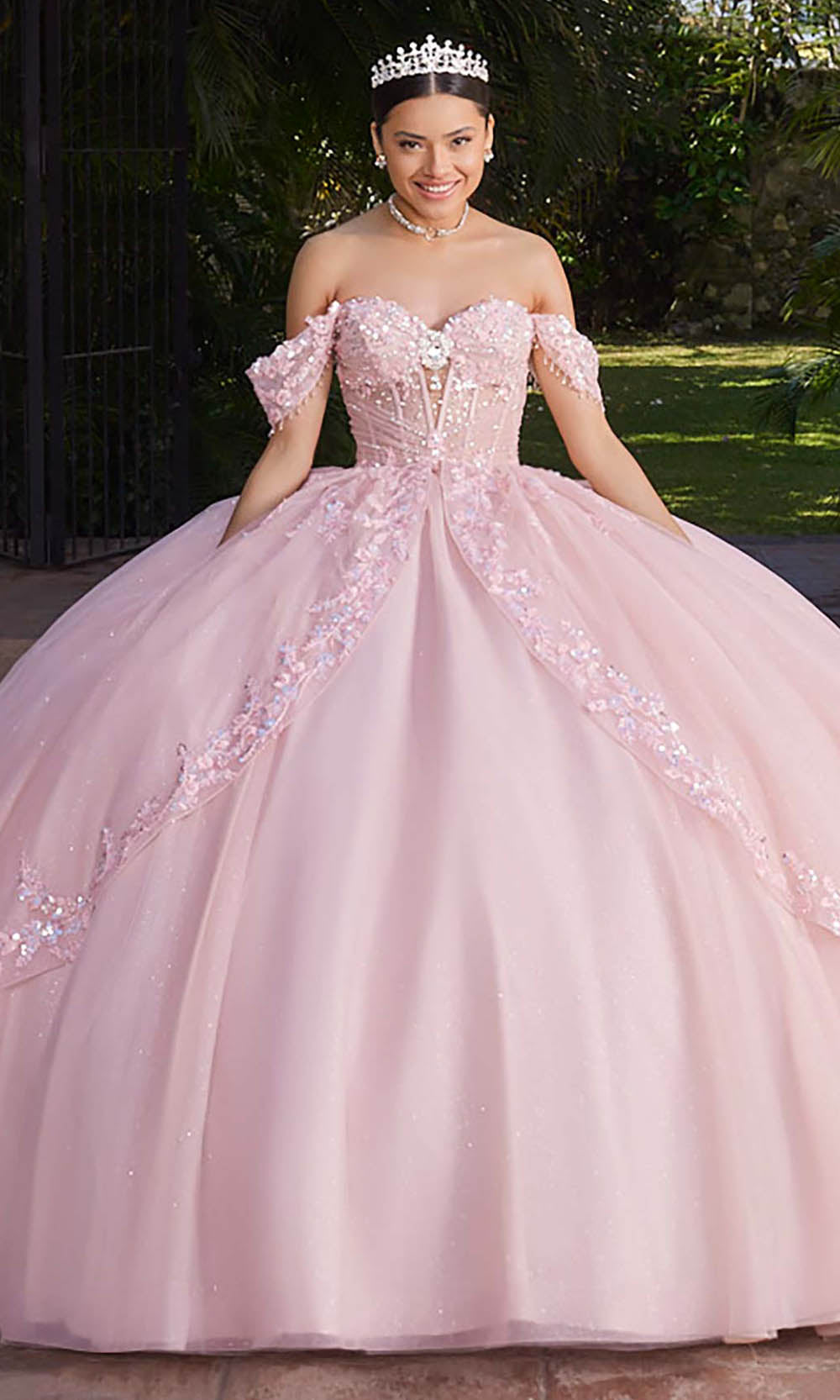 Vizcaya by Mori Lee 89561 - Oversized Bow Sweetheart Glitter Ballgown Ball Gowns