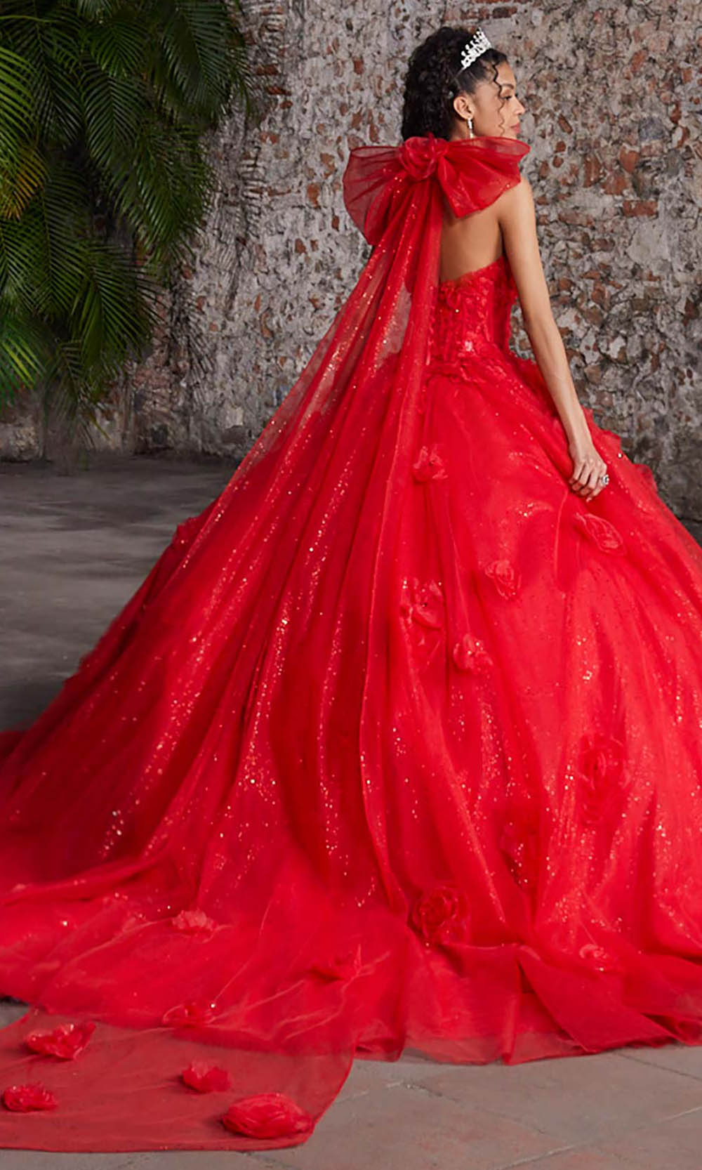 Vizcaya by Mori Lee 89562 - Sheer Midriff Halter Floral Ballgown Ball Gowns