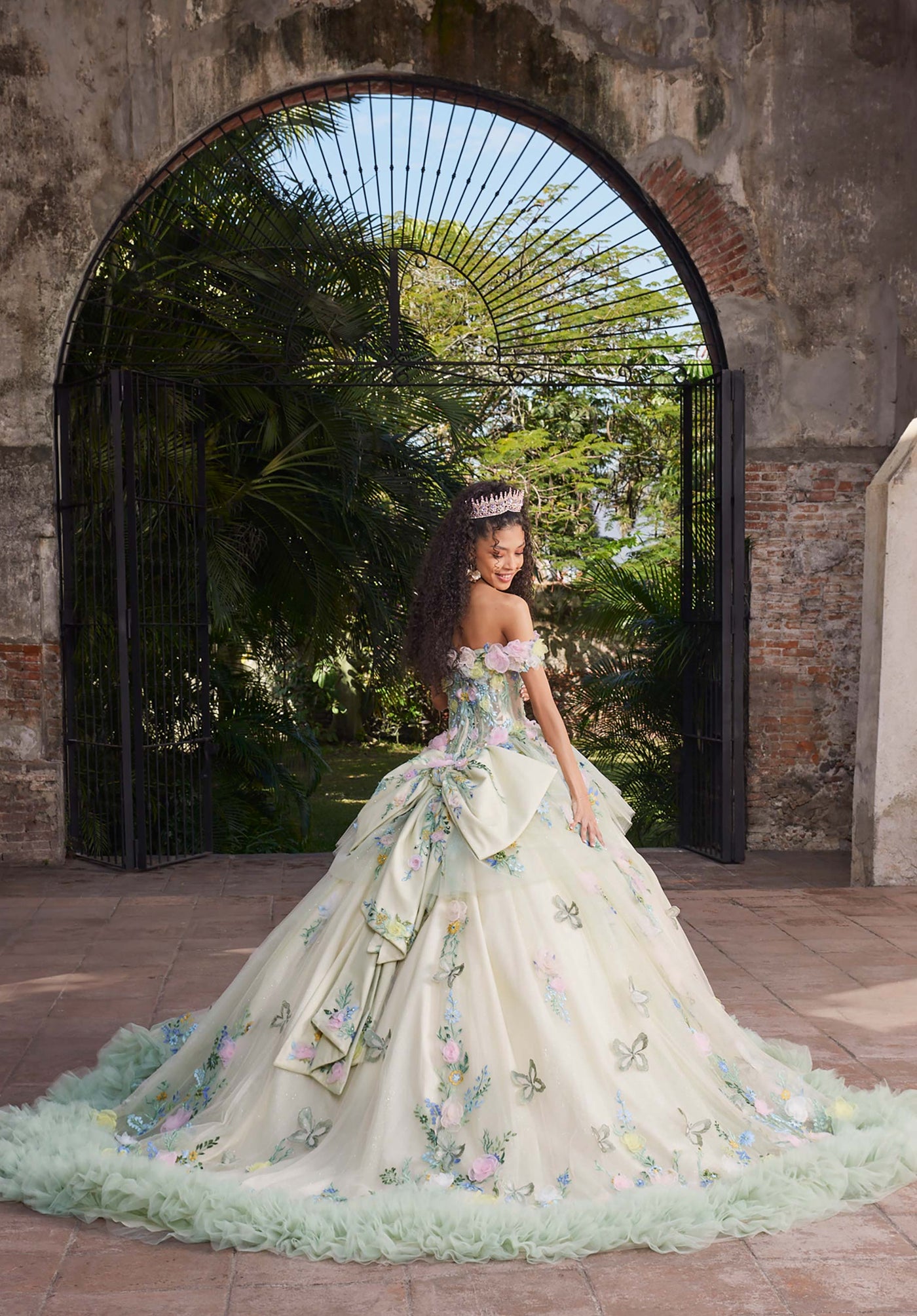 Vizcaya by Mori Lee 89566 - Floral Applique Sheer Corset Quinceanera Gown Ball Gowns