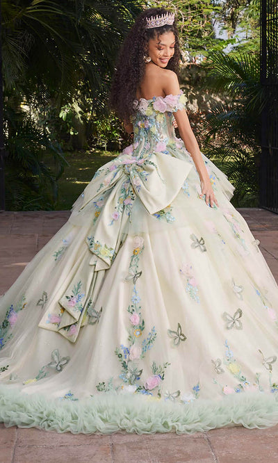 Vizcaya by Mori Lee 89566 - Floral Applique Sheer Corset Quinceanera Gown Ball Gowns