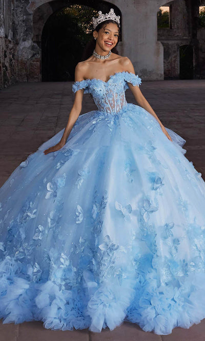 Vizcaya by Mori Lee 89566 - Floral Applique Sheer Corset Quinceanera Gown Ball Gowns