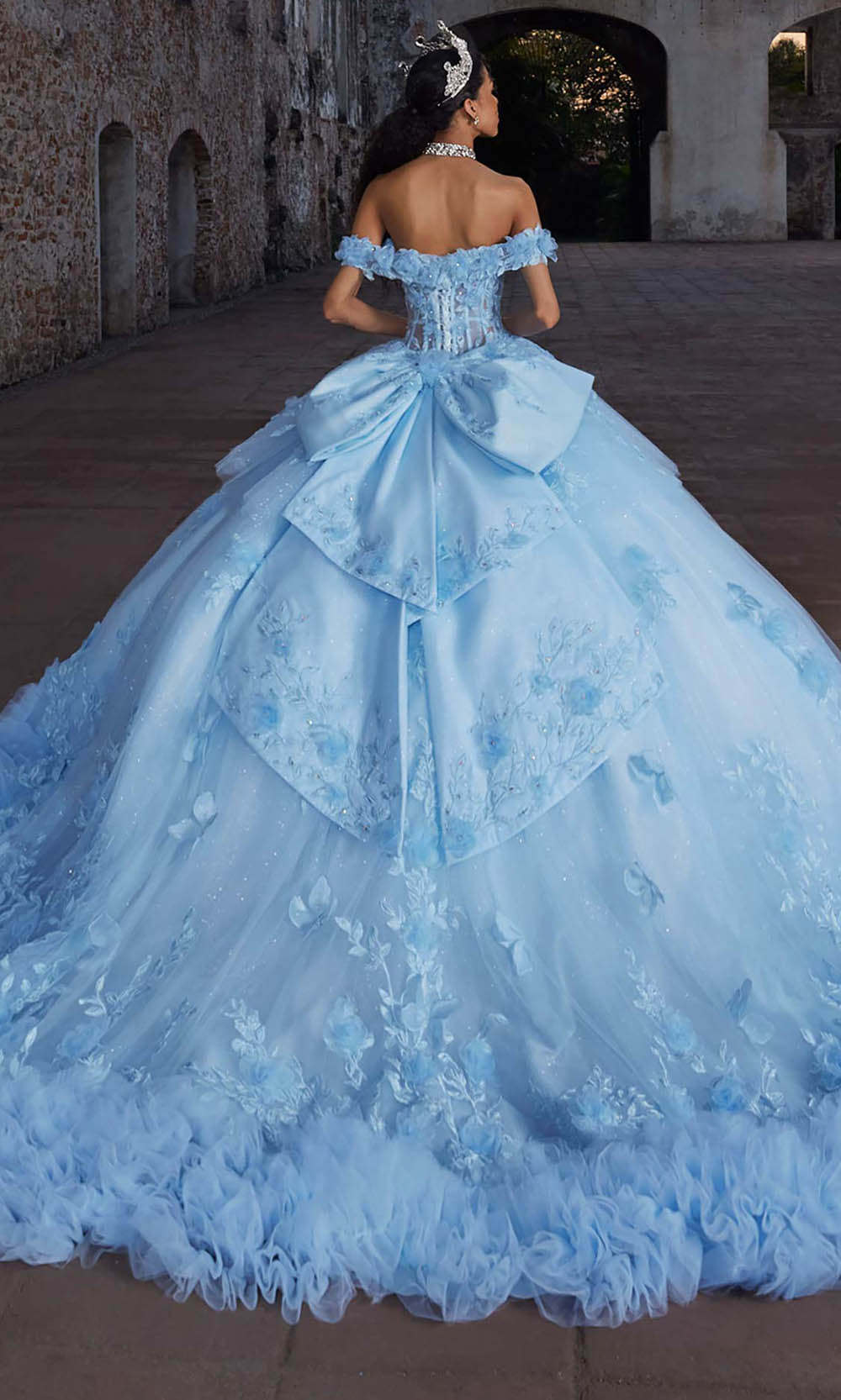 Vizcaya by Mori Lee 89566 - Floral Applique Sheer Corset Quinceanera Gown Ball Gowns