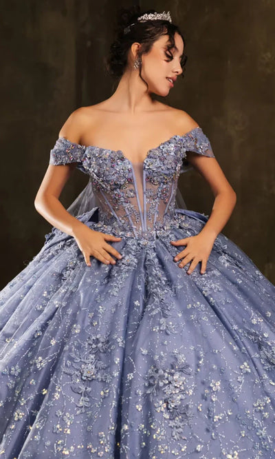 May Queen LK273 - Corset Bodice Off Shoulder Ballgown Quinceanera Dresses