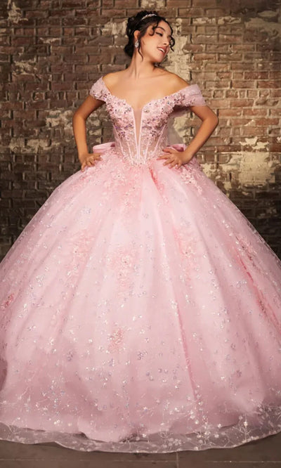 May Queen LK273 - Corset Bodice Off Shoulder Ballgown Quinceanera Dresses