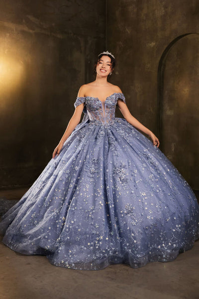 May Queen LK273 - Corset Bodice Off Shoulder Ballgown Quinceanera Dresses