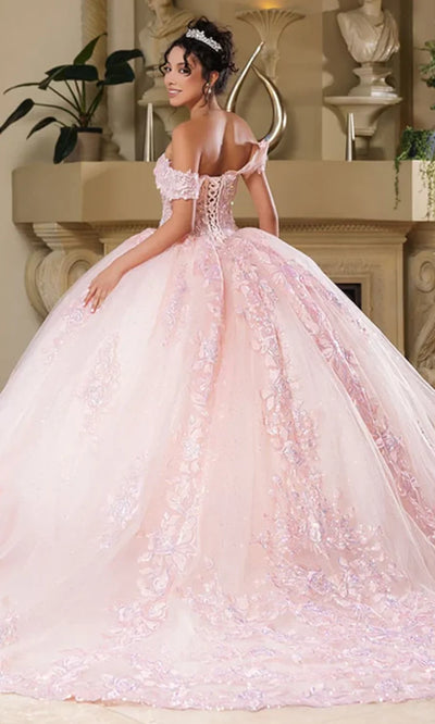 May Queen LK279 - Embellished Off Shoulder Ballgown Prom Dresses