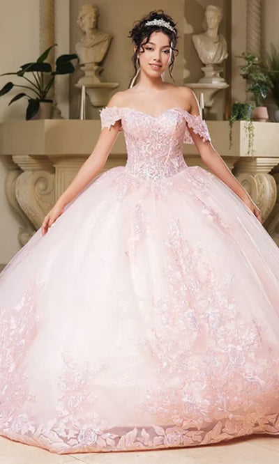 May Queen LK279 - Embellished Off Shoulder Ballgown Prom Dresses