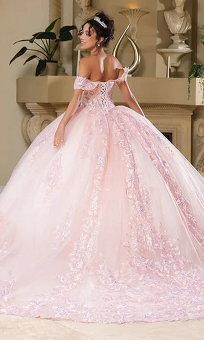 May Queen LK279 - Embellished Off Shoulder Ballgown Prom Dresses