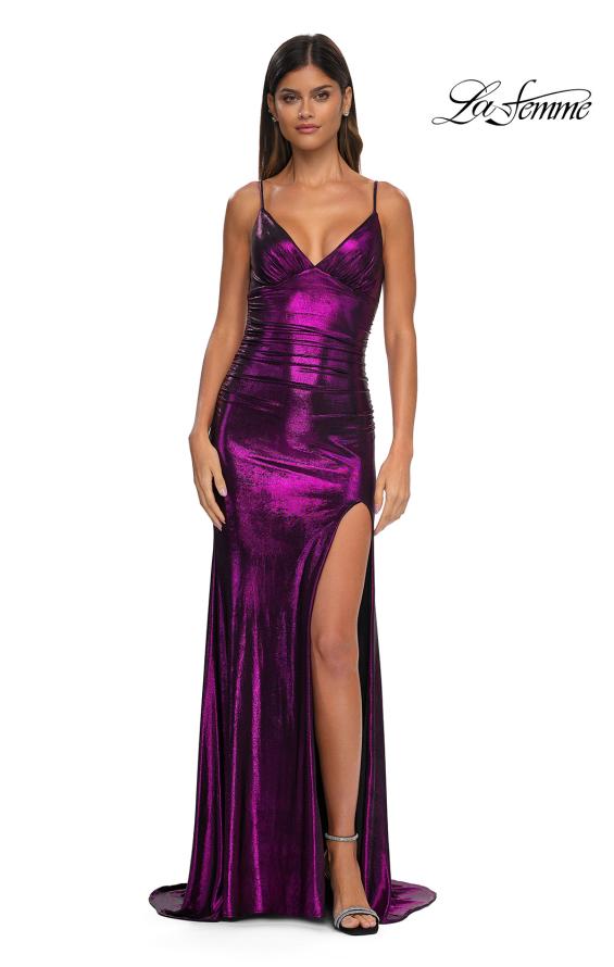 La Femme 32812 - Ruched Sleeveless Prom Gown