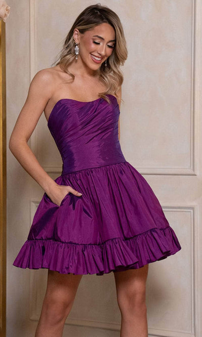 Rachel Allan 40470 - Strapless Taffeta Cocktail Dress Special Occasion Dresses