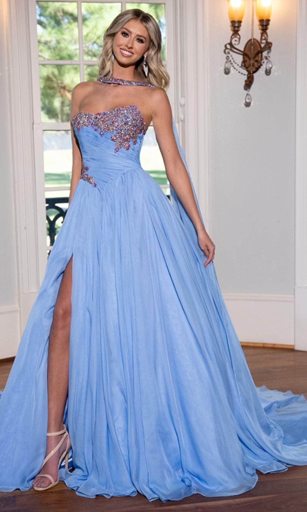 Rachel Allan 50290 - Strapless Ruched Prom Gown Special Occasion Dresses 00 /  Periwinkle Multi