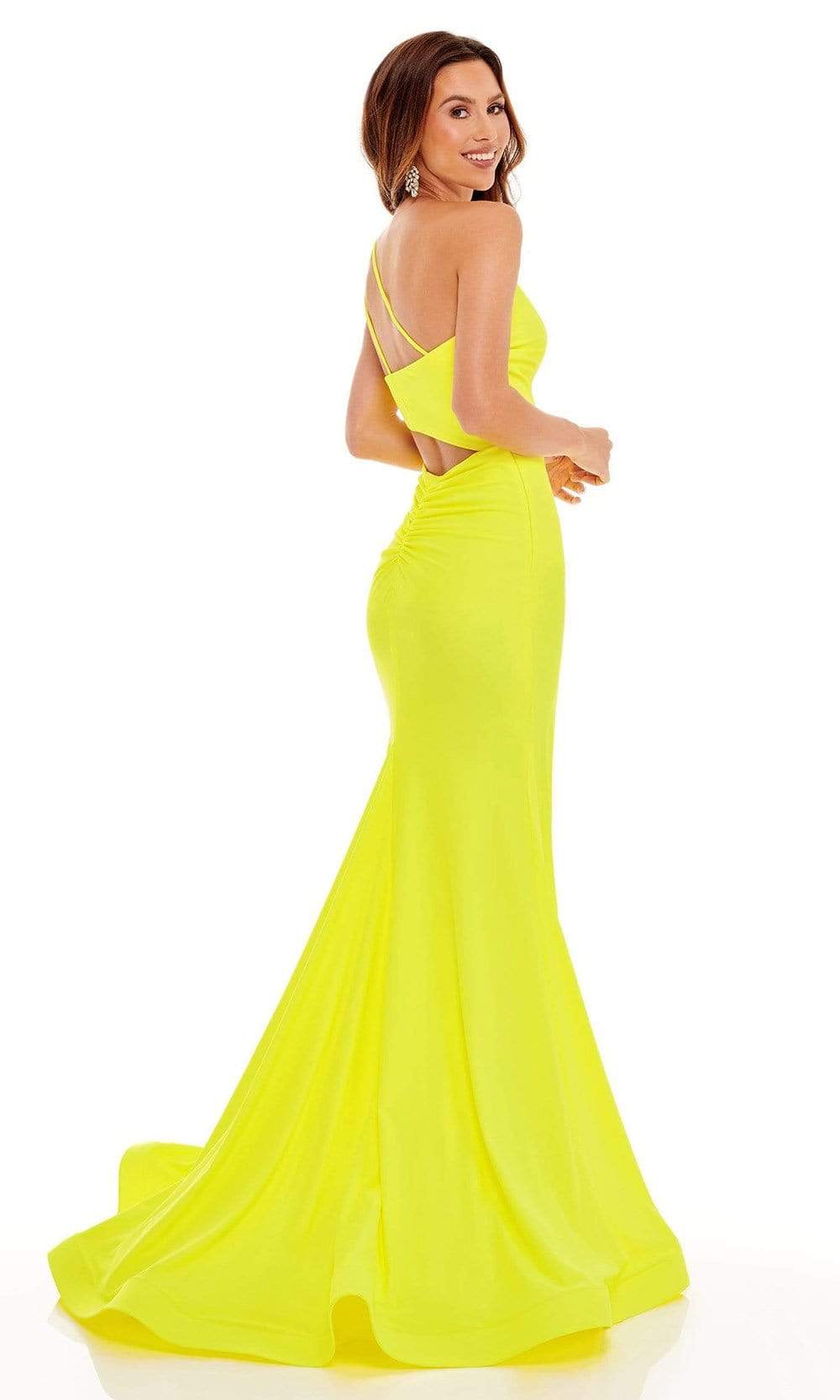 Rachel Allan - 70153 Asymmetrical Cutout Gown With Slit Prom Dresses