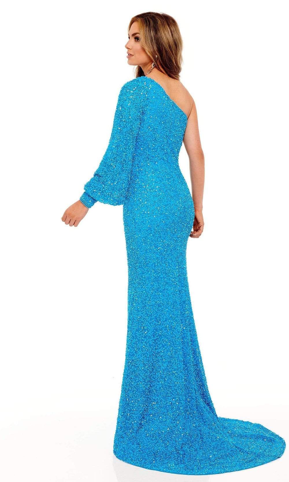 Rachel Allan - 70171 Bishop Sleeve Sequin Gown With Slit Prom Dresses