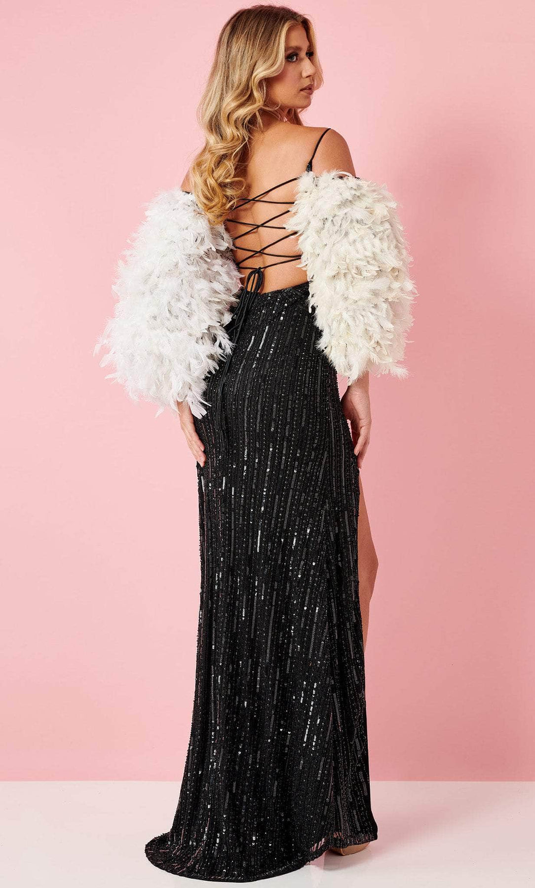 Rachel Allan 70315 - Feather Sleeve Sequin Prom Dress Special Occasion Dress
