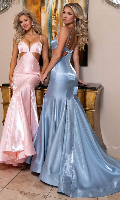 Rachel Allan 70706 - Satin Mermaid Gown with Cutout Bodice Special Occasion Dress