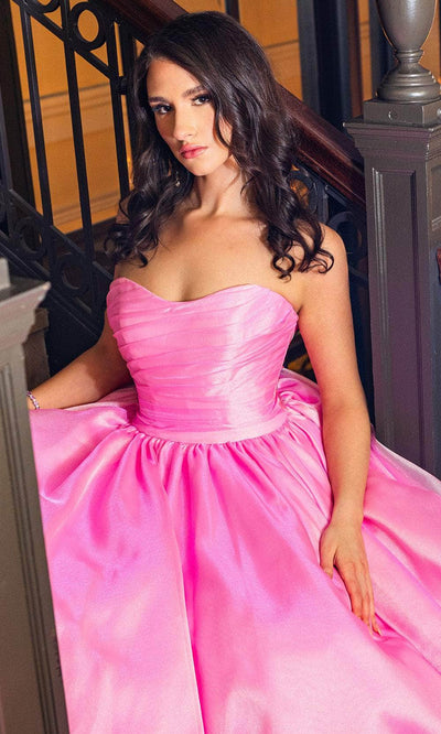 Rachel Allan 70768 - Pleated Semi-Sweetheart Evening Gown Evening Dresses