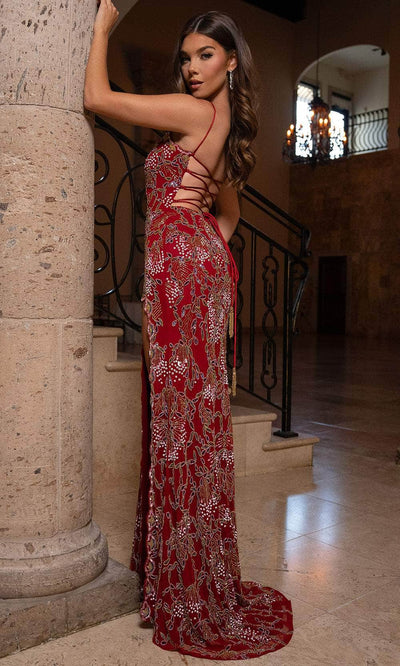 Rachel Allan 70831 - Scoop Neckline Beaded Sheath Gown Prom Dresses