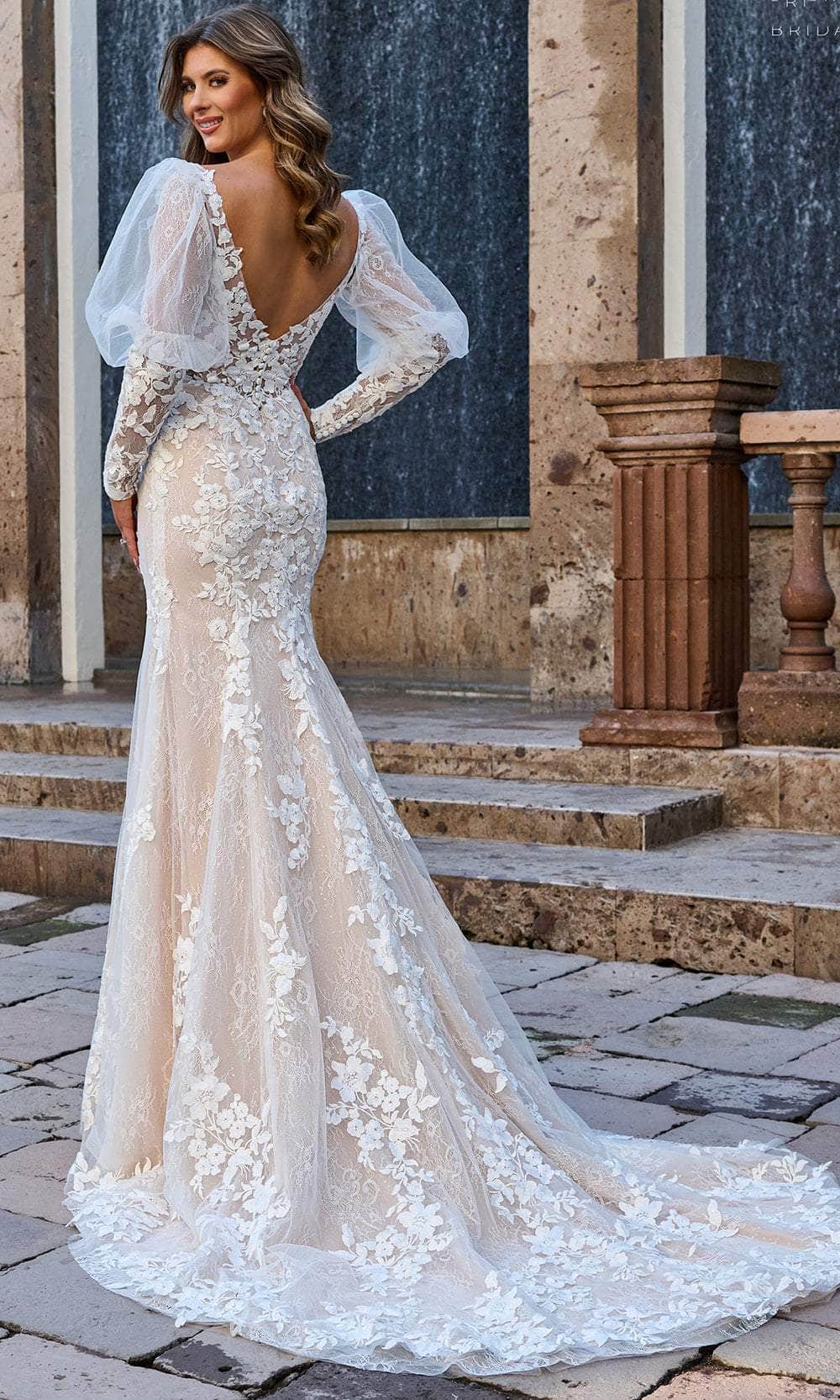 Rachel Allan Bridal RB3199 - Long Tulle, Lace, Applique, Beading Trumpet Dress