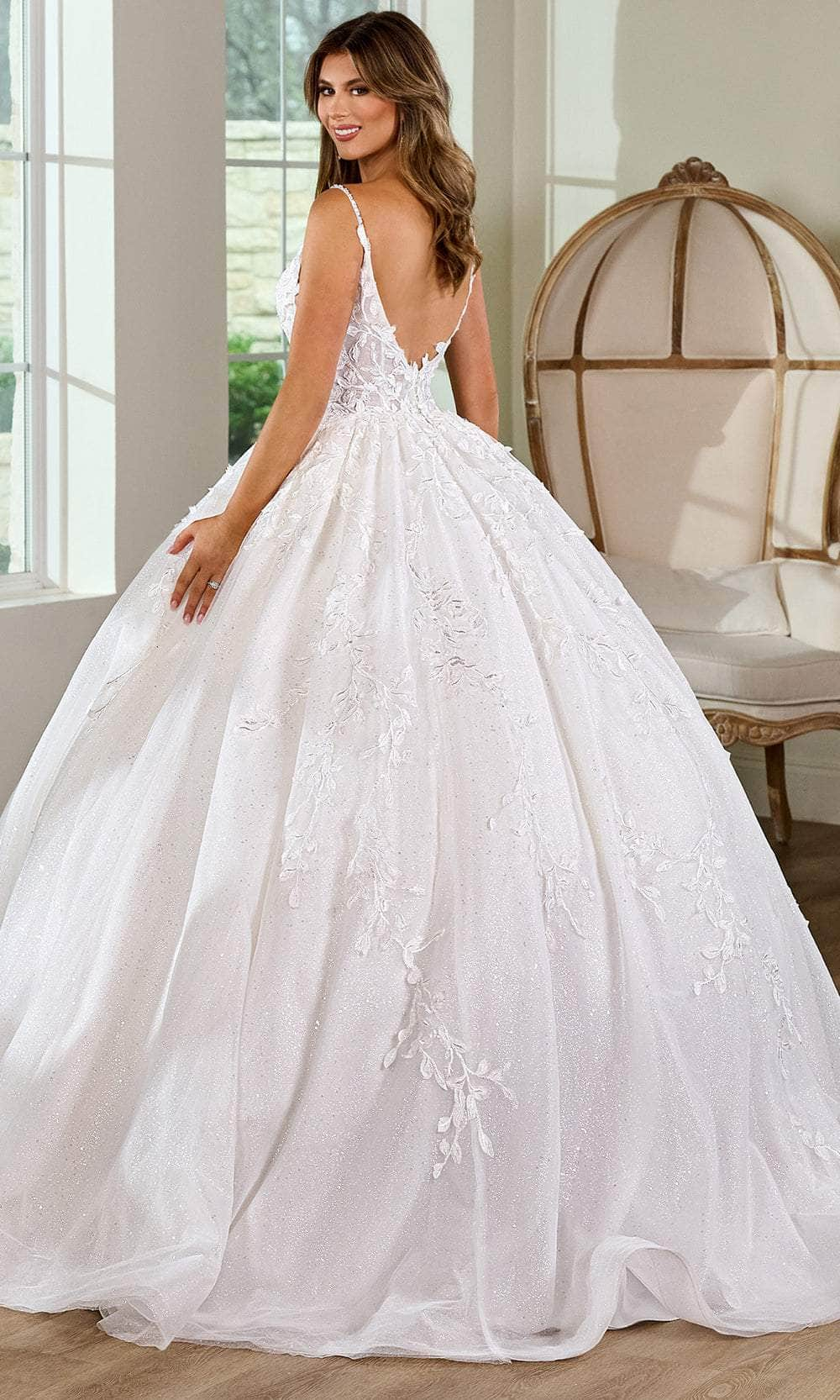 Rachel Allan Bridal RB6151 - V-Neck Embroidered Bridal Ballgown Special Occasion Dresses