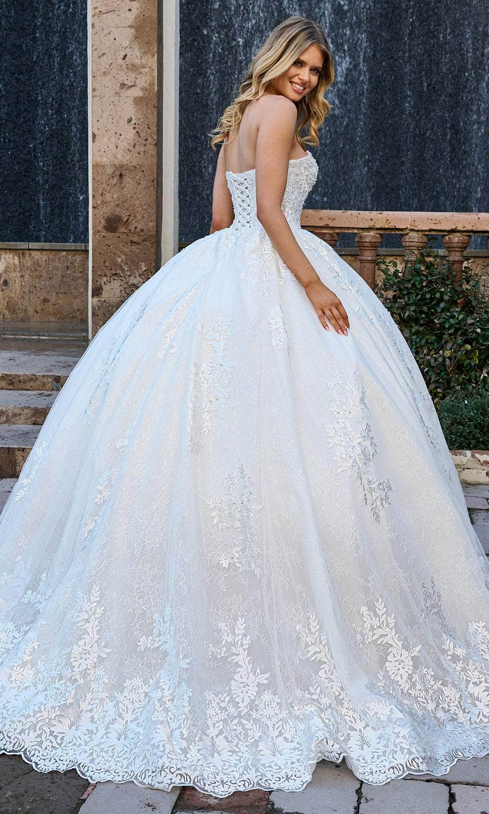 Rachel Allan Bridal RB6154 - Strapless Scalloped Lace Bridal Ballgown Special Occasion Dresses