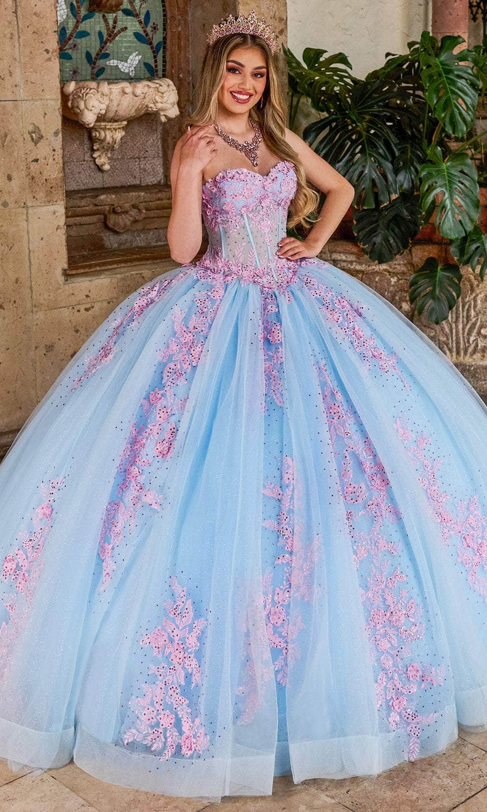 Rachel Allan Bridal RQ1140 - Long Tulle, Glitter Tulle, Applique, Beading, Satin Ballgown - Embroidered, Corset Bodice, Big Bow Detailed, Lace-Up Back Rachel Allan Bridal RQ1140 - Long Tulle, Glitter Tulle, Applique, Beading, Satin Ballgown - Embroidered, Corset Bodice, Big Bow Detailed, Lace-Up Back