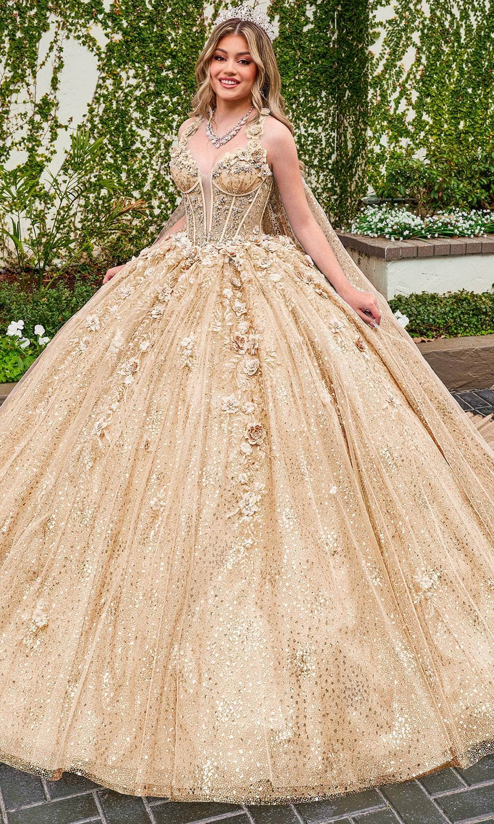 Rachel Allan Bridal RQ3135 - Long Tulle, Glitter Tulle, Applique, Beading, 3D Flowers Ballgown - 3D Floral Appliques, Beaded, Embroidery, Strapless, Rachel Allan Bridal RQ3135 - Long Tulle, Glitter Tulle, Applique, Beading, 3D Flowers Ballgown - 3D Floral Appliques, Beaded, Embroidery, Strapless,