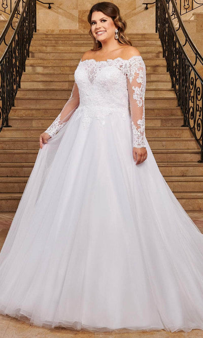 Rachel Allan MB2070 - Off-the-Shoulder Lace A-line Gown Wedding Dresses