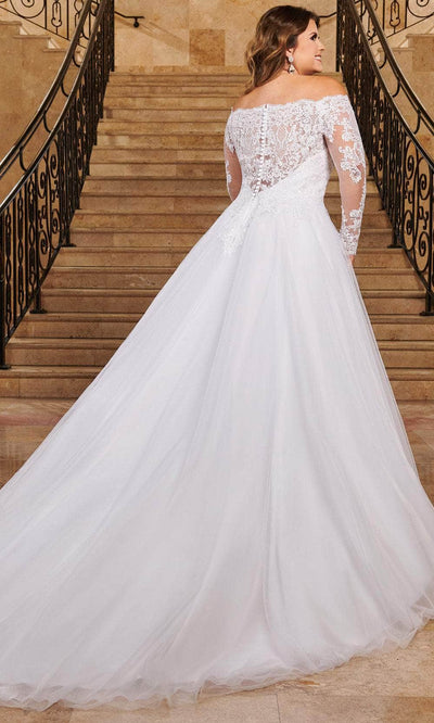 Rachel Allan MB2070 - Off-the-Shoulder Lace A-line Gown Wedding Dresses