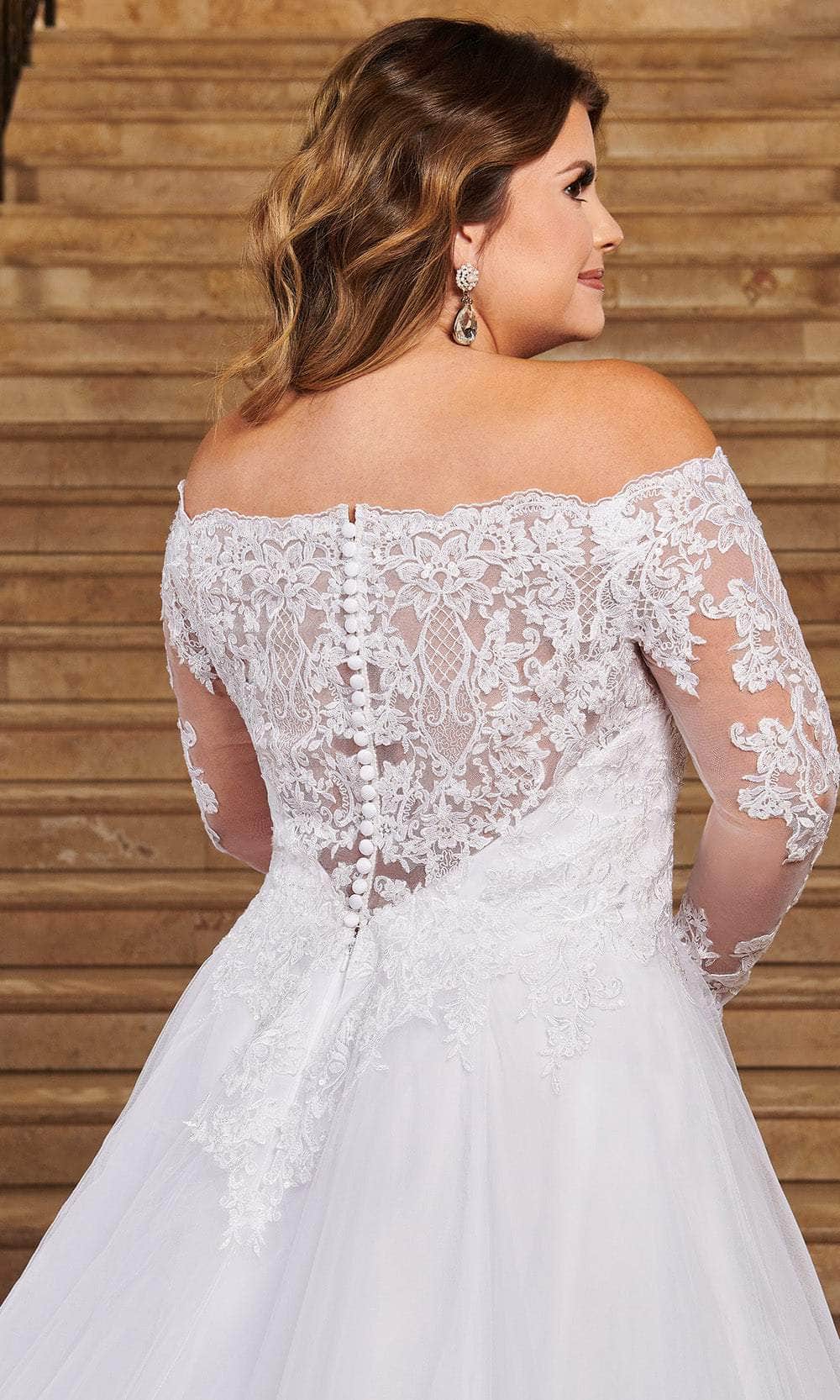 Rachel Allan MB2070 - Off-the-Shoulder Lace A-line Gown Wedding Dresses