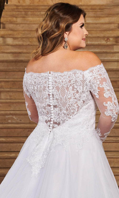 Rachel Allan MB2070 - Off-the-Shoulder Lace A-line Gown Wedding Dresses
