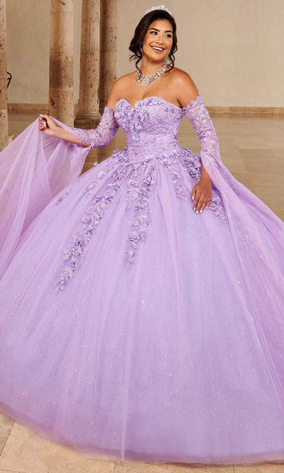 Rachel Allan MQ1092 - Sweetheart Quinceanera Gown with Cape Sleeve Ball Gowns