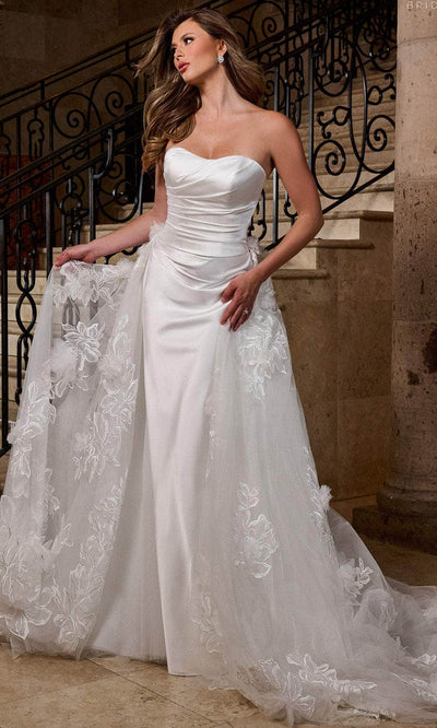 Rachel Allan RB5081 - Floral Overskirt Sheath Bridal Gown Wedding Dresses