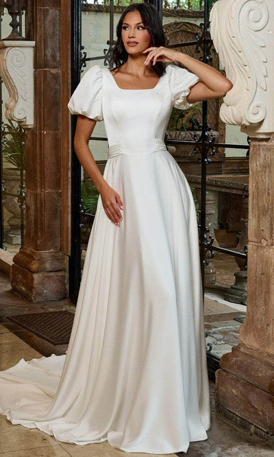 Rachel Allan RB7004 - Charmeuse Square Neck Wedding Gown Wedding Dresses