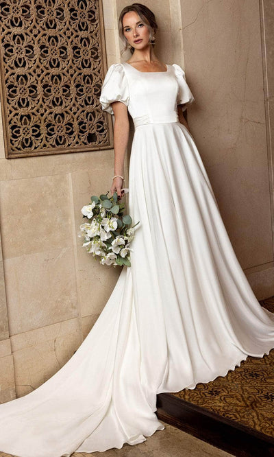 Rachel Allan RB7004 - Charmeuse Square Neck Wedding Gown Wedding Dresses
