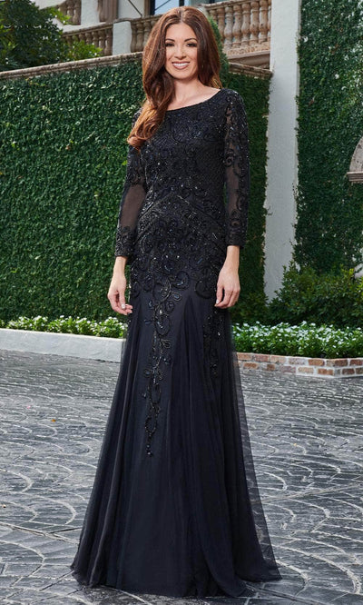 Rachel Allan RB8105 - Beaded Long Sleeve Trumpet Gown Mother of the Bride Dresses