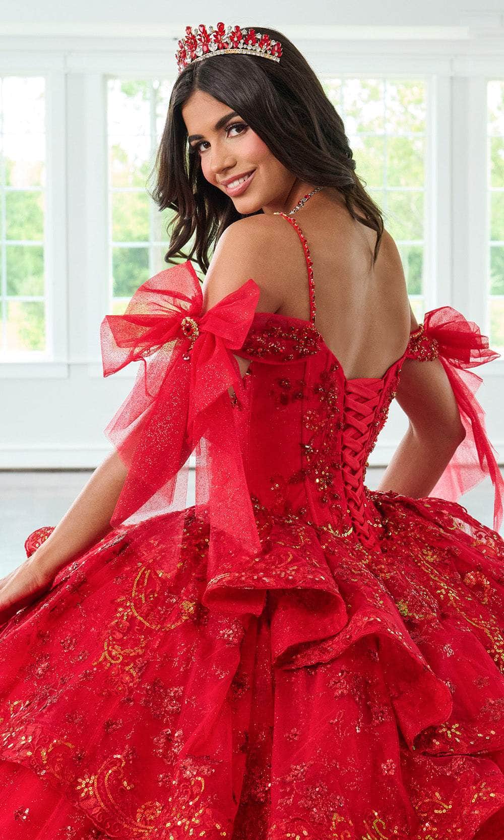 Rachel Allan RQ3147 - Cold Shoulder Beaded Applique Ballgown Ball Gowns