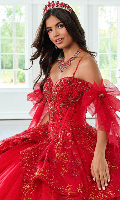 Rachel Allan RQ3147 - Cold Shoulder Beaded Applique Ballgown Ball Gowns