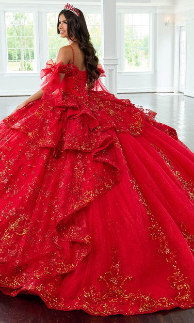 Rachel Allan RQ3147 - Cold Shoulder Beaded Applique Ballgown Ball Gowns