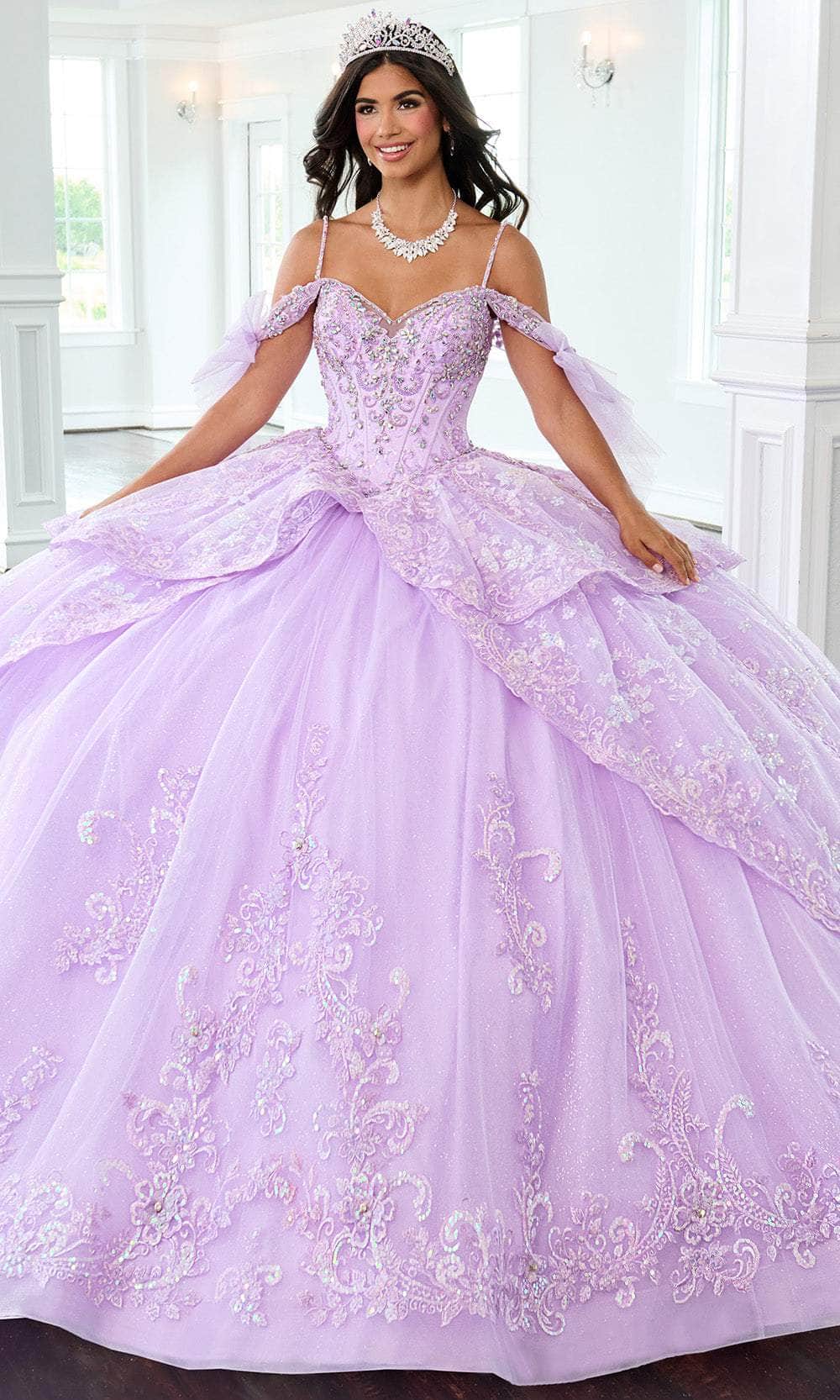 Rachel Allan RQ3147 - Cold Shoulder Beaded Applique Ballgown Ball Gowns