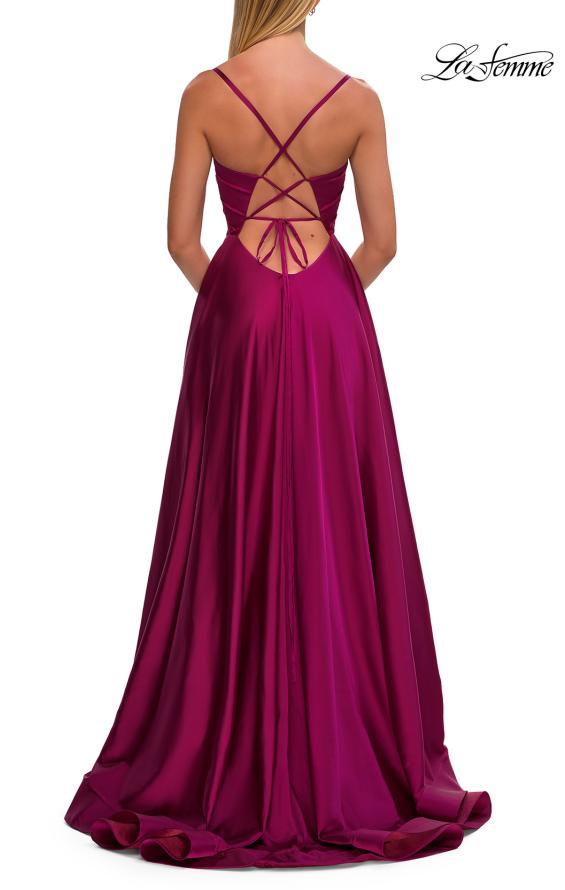 La Femme 33373 - Ruched Bodice Elegant A-Line Dress