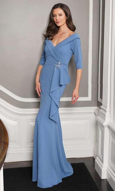Rina di Montella RD2733-1 - Three-Quarter Sleeve Beaded Accent Dress Mother of the Bride Dresses