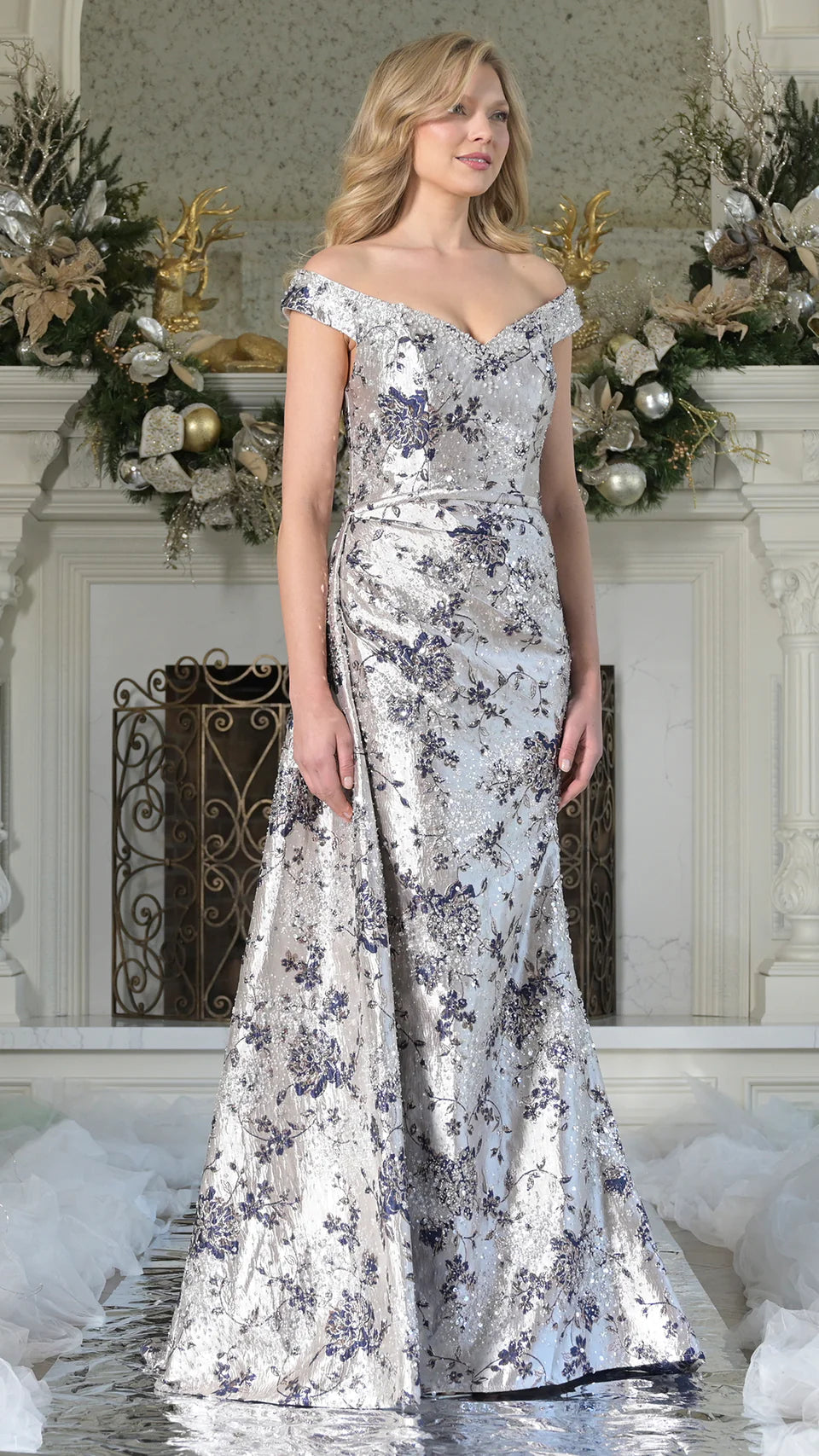 Rina di Montella RD2912 - Off-Shoulder Sweetheart Long Gown