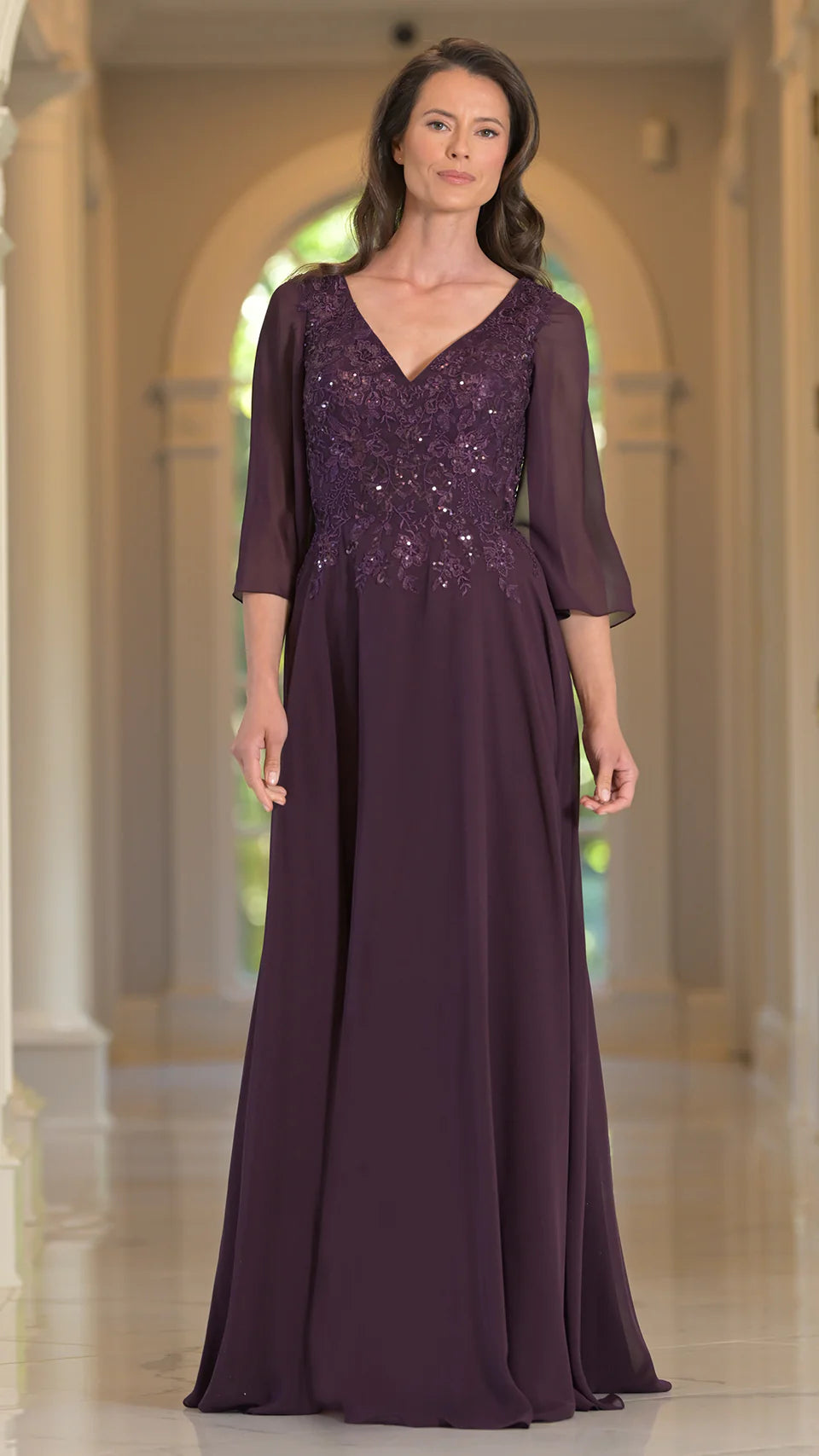 Rina Di Montella RD3241 - Embellished Chiffon Evening Dress