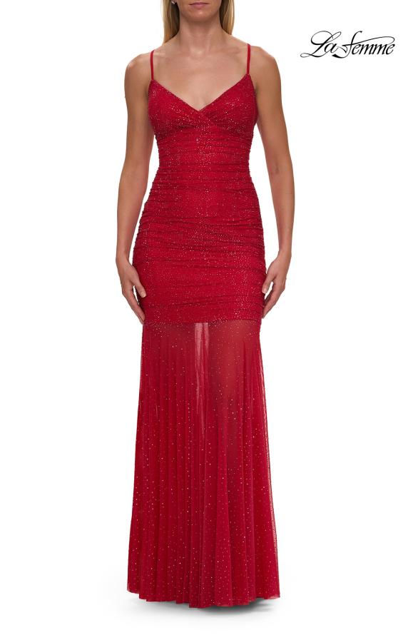 La Femme 33558 - Ruched V-Neck Mermaid Prom Gown