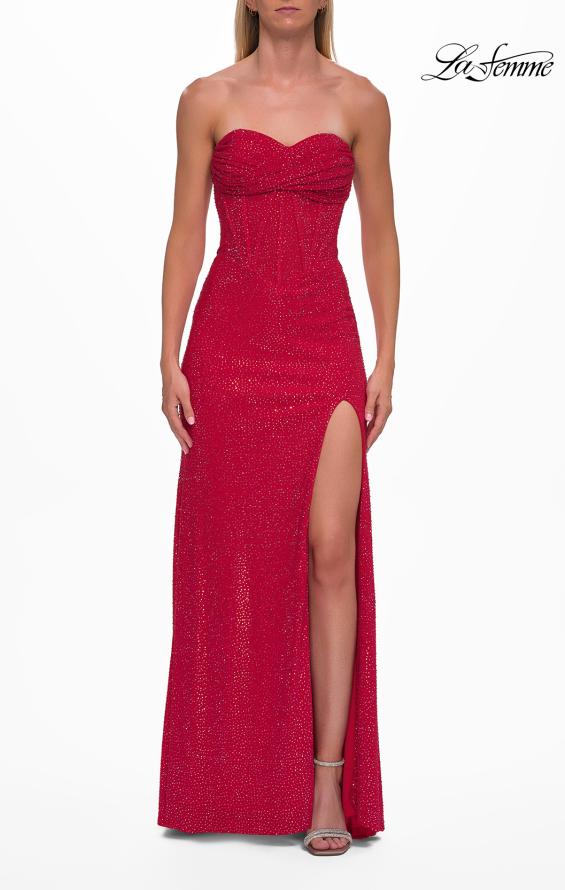 La Femme 33304 - Strapless Dazzling Beaded Jersey Gown