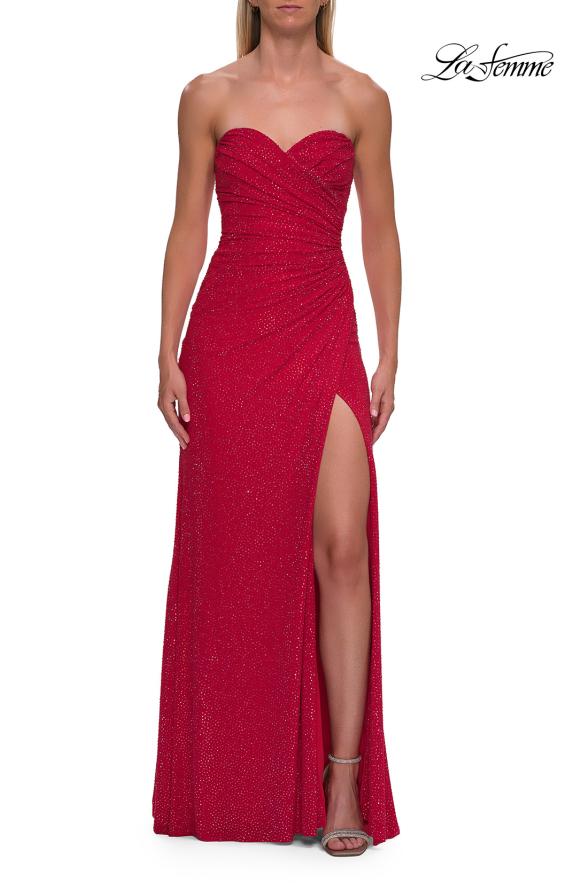 La Femme 33383 - Lace-Up Back Sparkle Beaded Dress